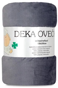 Baránková deka OVEČKA šedá 150 x 200 cm