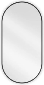 Mexen Loft oválne kúpeľňové zrkadlo 90 x 45 cm, čierny rám - 9851-090-045-000-70