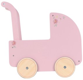 Kočík pre bábiky drevený s perinkou Pink