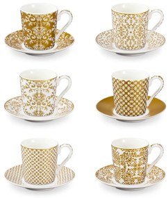 Porcelánové šálky v zlatej farbe v súprave 6 ks My Coffee – Tescoma