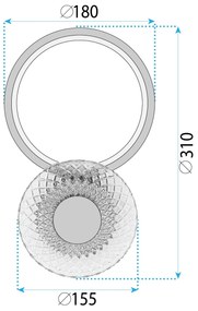 Toolight Toolight, LED nástenné svietidlo 12W, 3000K, 500lm, LHJ071-W, zlatá matná, OSW-50054