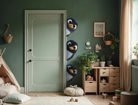 drevko |  Dekorácia na stenu Zvedavé tučniaky  130 x 255 cm