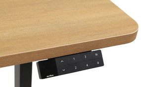 Výškovo nastaviteľný elektrický stôl BestBerg BBAT-16BWD / rozmer 160x80 cm / výška 85-130 cm / čierna/drevo