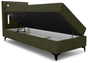 Jednolôžková posteľ 90 cm Ortega Bonell (olivová zelená) (s roštom, bez úl. priestoru) (s LED osvetlením). Vlastná spoľahlivá doprava až k Vám domov. 1082583