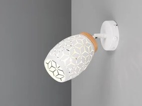 Nástenná lampa Bidar, bielykov/drevo%
