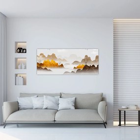 Obraz - Hory v hmle (120x50 cm)