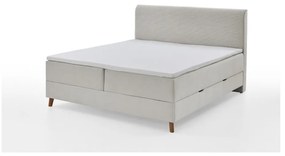 Béžová boxspring posteľ s úložným priestorom 160x200 cm Memphis - Meise Möbel