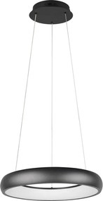 Matne čierne LED stmievateľné závesné svietidlo s kovovým tienidlom ø 46 cm Cardona – Trio