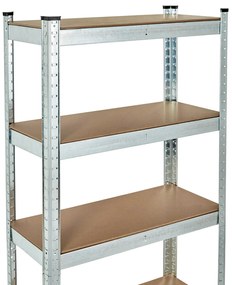 Skladový regál 180x90x40 cm, pozinkovaný kov, 5 políc, nosnosť 875 kg, ModernHome