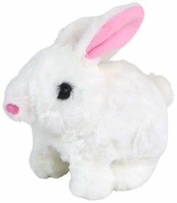 Lean Toys Interaktívny zajačik – biely s krátkou srsťou