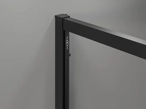 Mexen Exo štvorcová sprchová kabína posuvná 80 x 80 cm, transparentná, čierna - 8111-080-080-70-00