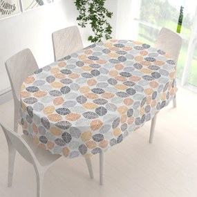 Biante Dekoračný oválny obrus Leona LN-136 Hnedé a oranžové lístky 100x140 cm