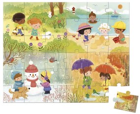 Janod Puzzle v kufríku 36ks: Štyri ročné obdobia, J02602