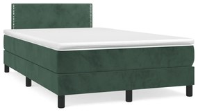 Boxspring posteľ s matracom, tmavozelená 120x190cm, zamat 3269834