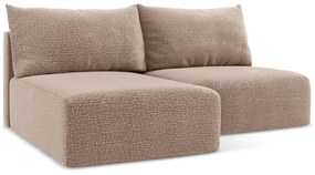 Svetlohnedá rozkladacia/s úložným priestorom rohová pohovka (ľavý roh) Kalena – Makamii