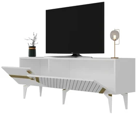 TV stolík/skrinka Tabivo (biela + zlatá) . Vlastná spoľahlivá doprava až k Vám domov. 1095314
