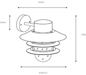Lucide 11874/01/30 - Vonkajšie nástenné svietidlo ZICO 1xE27/60W/230V IP44