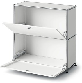 Kovová komoda »CN3 Slim Line« s 2 výklopnými priečinkami, biela