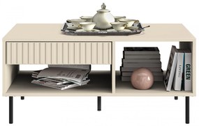 Konferenčný stolík Jamuzi 100x60 cm - kašmír / čierne nožičky
