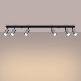 Sollux SL.1372 - Bodové svietidlo WINX 6xGU10/10W/230V čierna/chróm