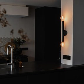 Art Deco nástenná lampa čierna 2-svetlo - Tubi