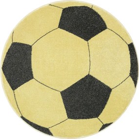 Koberec Lima G758A Football, žltý / grafitový kruh