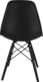 Dekorstudio Dizajnová jedálenská stolička v škandinávskom štýle - čierna s čiernymi nohami