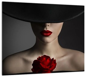 Moderný obraz - žena s ruží