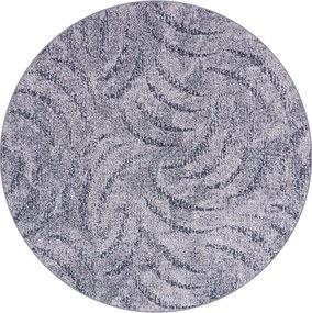 AladinWorld Expres, Kusový koberec Scroll šedý kruh, 200x200 (priemer) kruh, šedá, obývacia izba