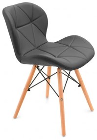 Jedálenská kožená stolička sivá