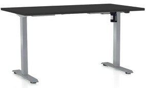 Výškovo nastaviteľný stôl OfficeTech A, 120 x 80 cm, sivá podnož, čierna