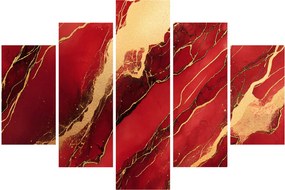 Obraz - Červeno-zlatý mramor (150x105 cm)