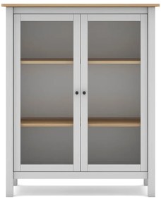 Biela/prírodná vitrína z borovicového dreva 90x110 cm Misti – Marckeric