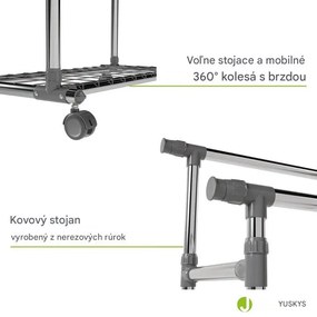 InternetovaZahrada Kovový stojan na oblečenie s kolieskami