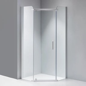 BPS-koupelny Päťuholníkový sprchový kút KZ91A WH 80x80 biela/transparent - bez vaničky