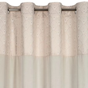 Dekorstudio Zamatový záves AGNES s elegantnou potlačou v krémovej farbe