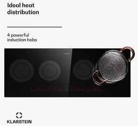 Klarstein Masterzone Slim Round, indukčná varná doska, max. 7200 W, vstavaná, 4 zóny