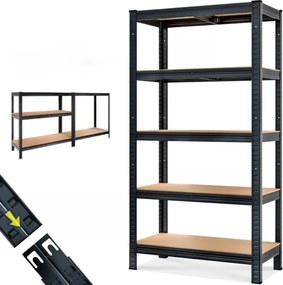 Regál s vysokou nosnosťou HEAVY, max. 875kg, 90x40x180cm, čierna Jurhan