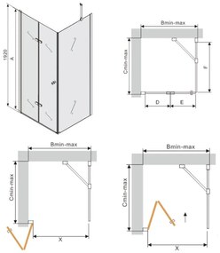 Mexen Lima sprchovací kút 120x60cm, 6mm sklo, chrómový profil-číre sklo, 856-120-060-01-00