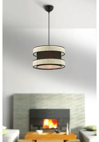 Závesný luster na lanku HALO 1xE27/60W/230V čierna/krémová