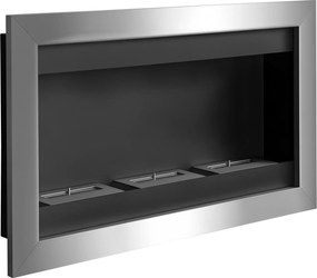HOMCOM Nástenný bioetanolový krb s 3 nerezovými horákmi 110 x 63 x 16 cm | Aosom