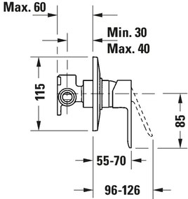 Duravit DC4210007010 - Sprchová batéria pre podomietkovú inštaláciu D-CODE, lesklý chróm