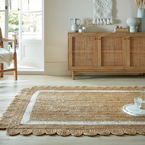 Flair Rugs koberce Kusový koberec Grace Jute Natural/White - 160x230 cm