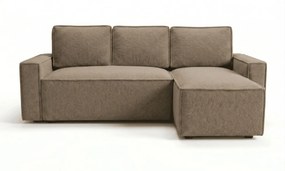 Rozkladacia obojstranná sedacia súprava do L SMART BOUCLE 232x143 cm, tmavobéžová