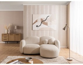 Svetlohnedá rohová pohovka z textílie buklé (pravý roh/s leňoškou) Orbit – Ropez