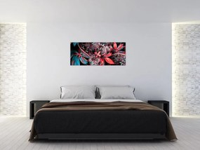Abstraktný obraz exotických kvetov (120x50 cm)