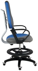 Detská rastúca stolička Neoseat KINDER PLUS — látka, sivá/modrá