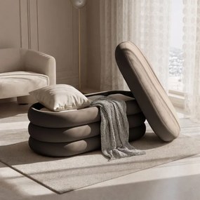 Taburetka PUFFO hnedá