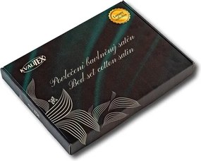 Kvalitex Saténové obliečky Luxury Collection biela/tmavosivá, 200 x 200 cm, 2 ks 70 x 90 cm