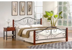 Posteľ Violetta 140 antická čerešňa/čierna